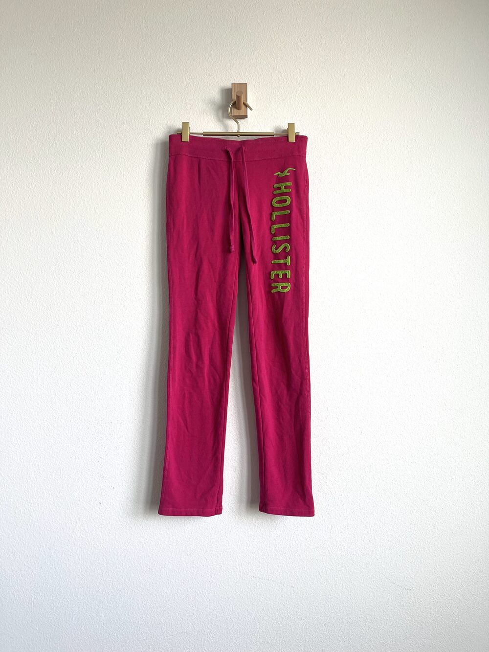 Vintage Y2K Hollister Spellout Sweatpants Magenta Pink Low Rise - Size XS